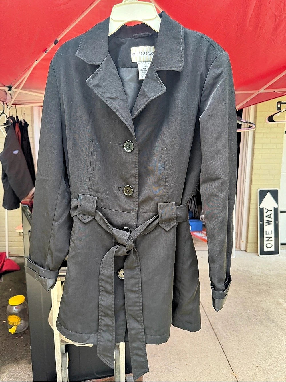White Stag Women's Black Trench Coat Size Medium